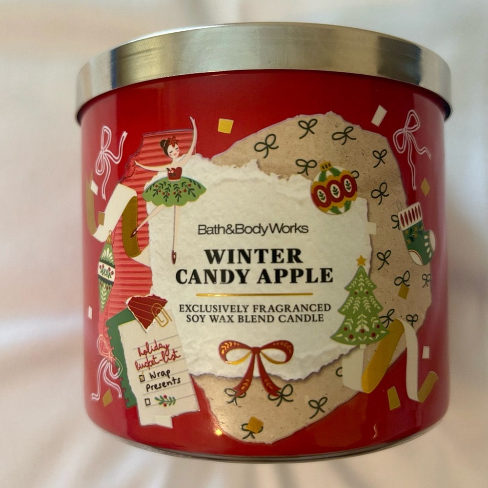 Bath & Body Works Winter Candy Apple NEW Holiday Candle - Festive Red